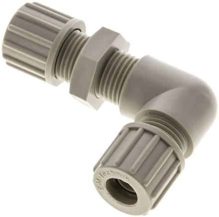 Winkel-Schott-Verschraubung 10x8mm, Polypropylen
