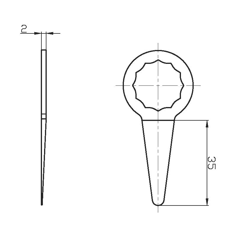 Ausglasmesser für Fahrzeugscheiben G36 35 mm