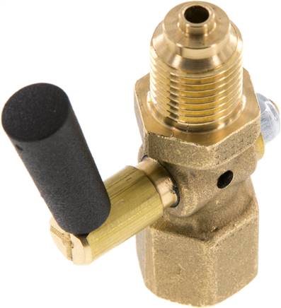 Manometer-Absperrhahn G 1/4" Muffe - Zapfen, Messing, ohne Prüfanschluss