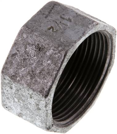 Verschlusskappe Rp 1-1/2", Temperguss verzinkt