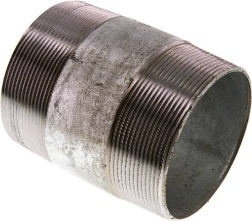 Rohrdoppelnippel R 3"-100mm, Stahlrohr ST 37 verzinkt