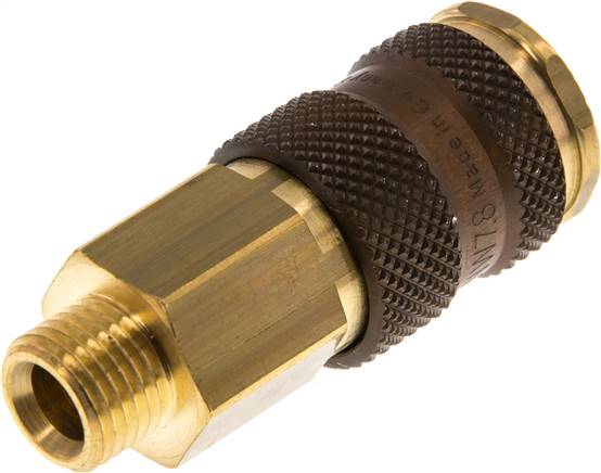 Schnellkupplung (NW7,2) G 1/4"(AG), braun, Dreieck 12,5 mm