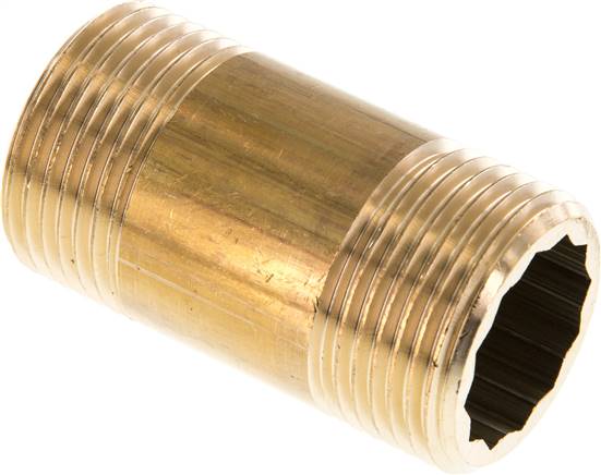 Rohrdoppelnippel G 1"-60mm, Messing