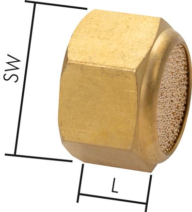 Schalldämpfer G 3/4", Sinterbronze, Innengewinde