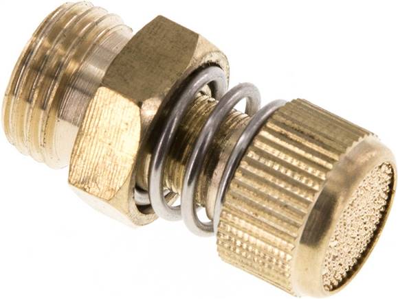 Drosselschalldämpfer G 1/4", Messing, Rändelschraube