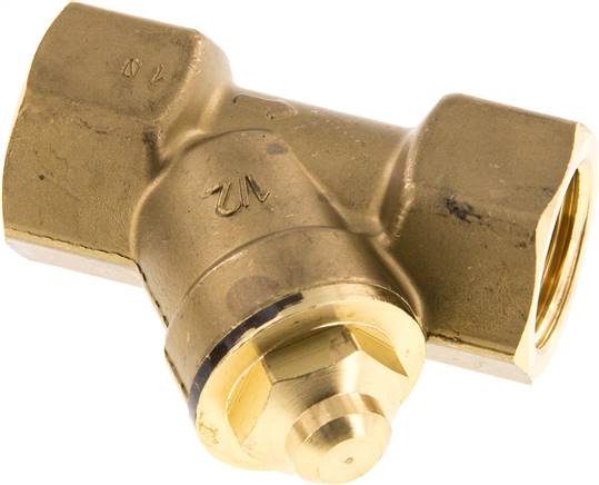 Schrägsitz-Rückschlagventil, Rp 1/2", PN 10 / Standard, Messing