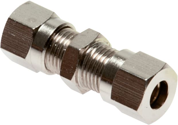 Gerade Schneidringverschraubung 8 LL (M12x1), Messing vernickelt