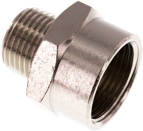 Reduziernippel R 1/2"(AG)-Rp 3/4"(IG), Messing vernickelt