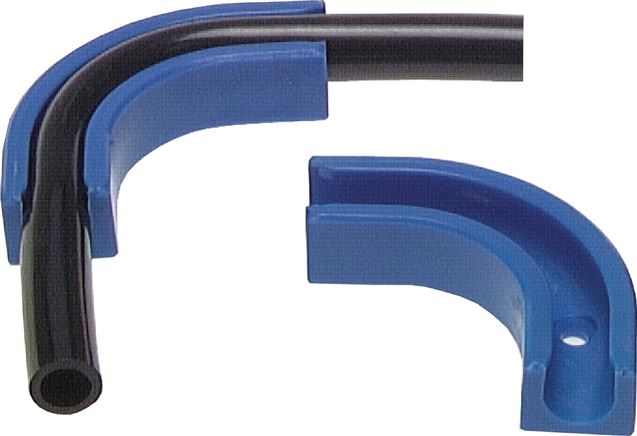 90°-Schlauchstütze, blau für 6mm Schlauch