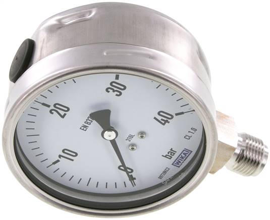 Chemie-Manometer senkrecht, 100mm, 0 - 40 bar