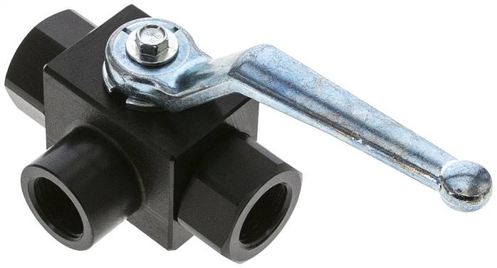 Hochdruck-3-Wege Kugelhahn, L-Bohrung, G 1/2", 0 bis 350bar