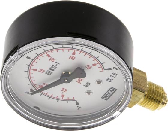 Vakuummmeter, 63mm, senkrecht, -1 bis 3