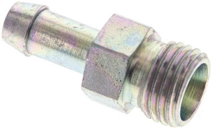 Schlauchnippel M 14 x 1,5 (8 L), 7 - 8mm, Stahl verzinkt