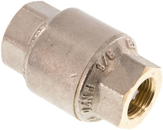 Rückschlagventil, G 3/8", PN 20, Messing vernickelt