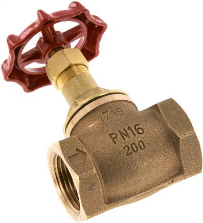 Muffen-Absperrventil, Rotguss/Messing, G 1", PN 16
