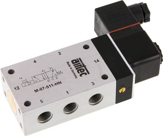 5/2-Wege Magnetventil, G 1/4", Feder, 24 V= (ATEX), Versorgung aus eigensicheren Stromkreisen