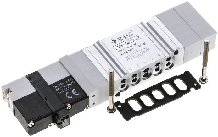 Magnetventil für S2V, 5/3-Wege (Mittelstellung entlüftet) Typ SVM 5322-E