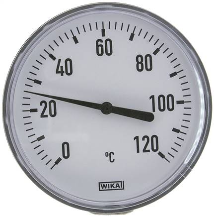 Bimetallthermometer, waagerecht D100/0 bis +120°C/40mm, Kunststoffgehäuse