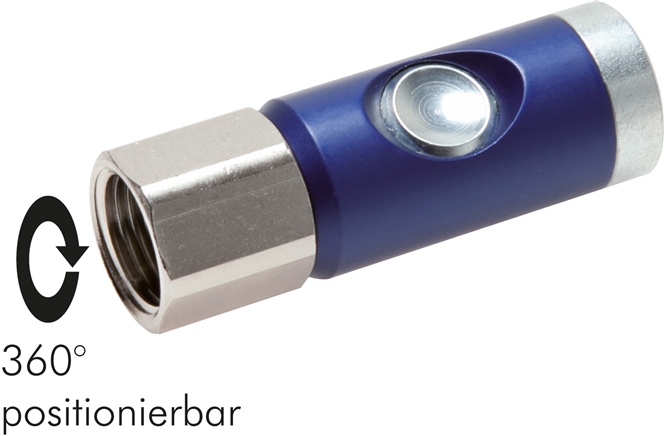 Sicherheits-Druckknopfkupplung (NW7,2), G 1/2" IG, Stahl verzinkt