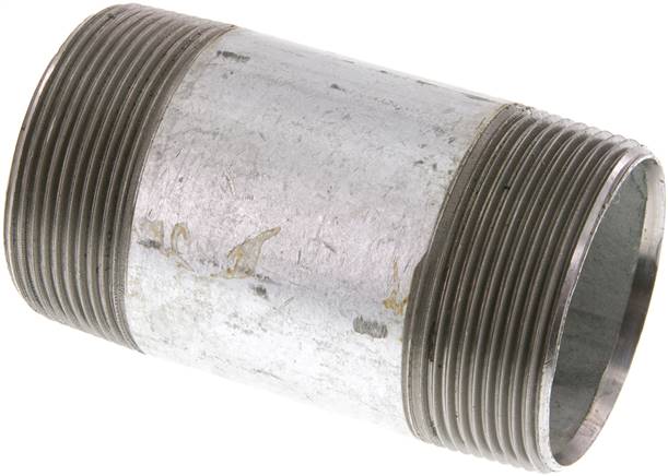 Rohrdoppelnippel R 2"-100mm, Stahlrohr ST 37 verzinkt