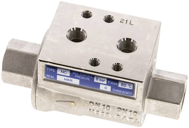 Sperrventil, Feder-schließend, G 3/8", Messing