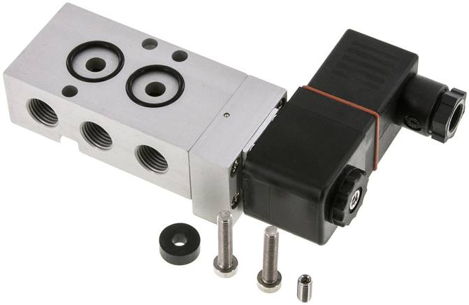 NAMUR-Magnetventil, 5/2-Wege (Federrückstellung), G 1/4", 24 V= (ATEX), Versorgung aus eigensicheren Stromkreisen