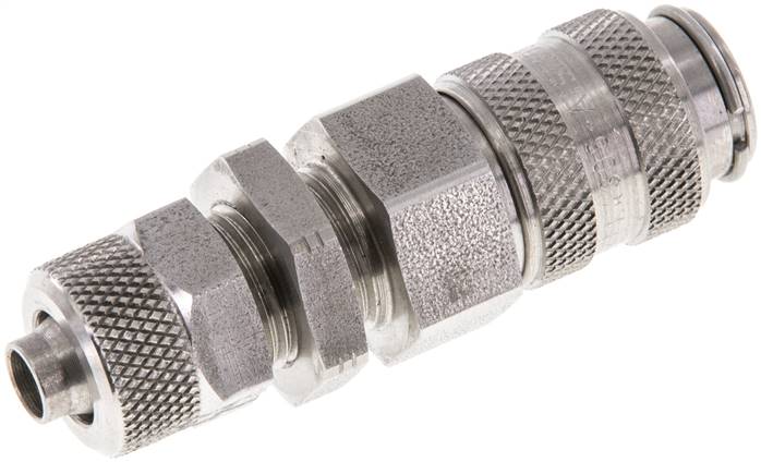 Schott-Schnellkupplung (NW5) 8x6mm Schlauch, Edelstahl, für Stecker beidseitig absperrend