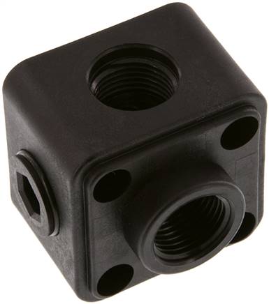 Wanddose (Verteiler) 2 x G 1/2"(+3 x G 1/2"), Kunststoff