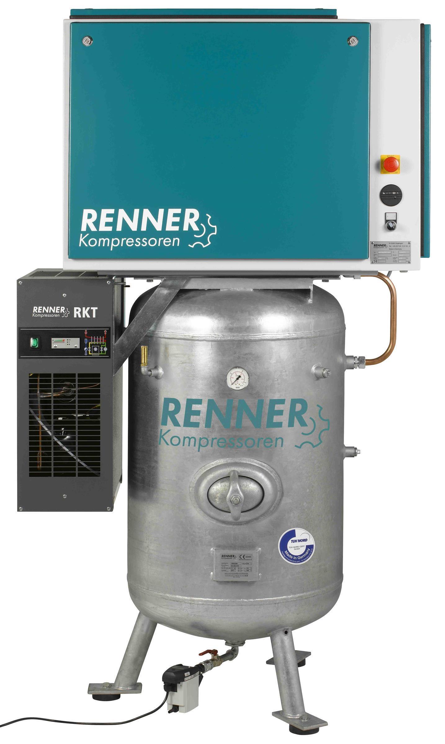 RENNER RIKO H 960/270 ST-S-KT Industrie-Kolbenkomp. 15 bar - Kältetrockner, Behälter