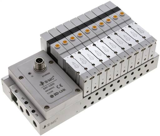 Ventilterminal 10x5/2-Wege, IO-Link, M 5 an Grundplatte (seitlich)