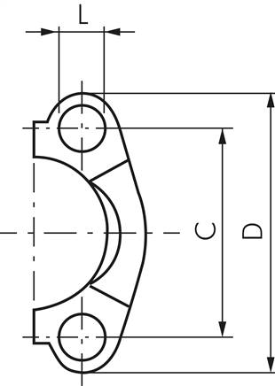 SAE-Flanschhälften 1"-SAE (3000 PSI) (44,5mm), Edelstahl