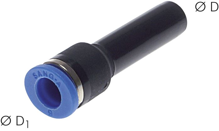 Reduzierung 4mm Stecknippel x 6mm Schlauch, IQS-Standard