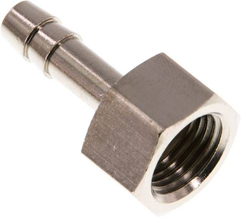 Aufschraub-Schlauchtülle G 1/4"-6 (1/4")mm, Messing vernickelt