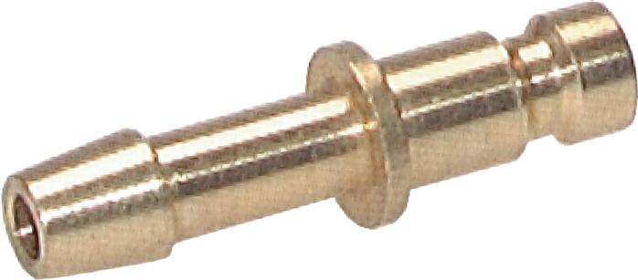 Kupplungsstecker (NW2,7) 5mm Schlauch, Messing, beidseitig absperrend