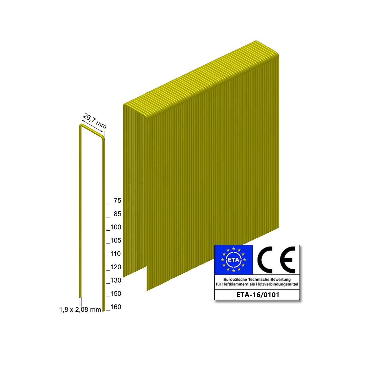 Prebena Heftklammern WP130CSVHA-ETA stark verzinkt geharzt