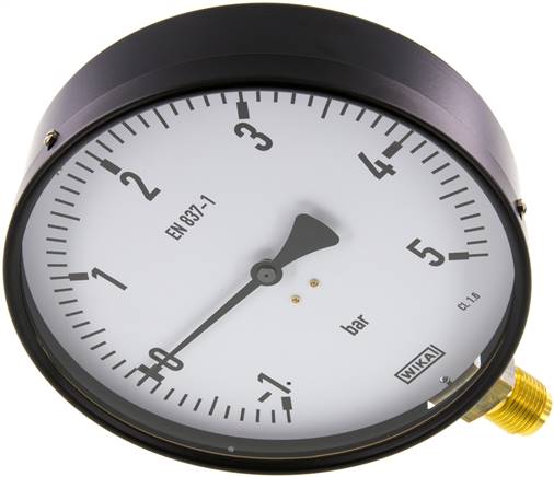 Manometer senkrecht, 160mm, -1 bis 5 bar