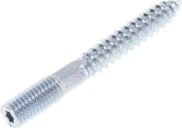 Stockschraube M 10x80, Stahl verzinkt Sternprofil (TX)