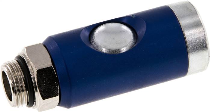 Sicherheits-Druckknopfkupplung (NW7,2), G 3/8" AG, Stahl verzinkt
