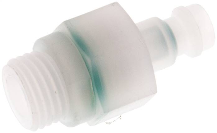 Kupplungsstecker (NW5) G 1/4", PVDF (AG), beidseitig absperrend