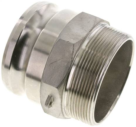Kamlock-Stecker (F) NPT 4"(AG), Edelstahl (1.4408)