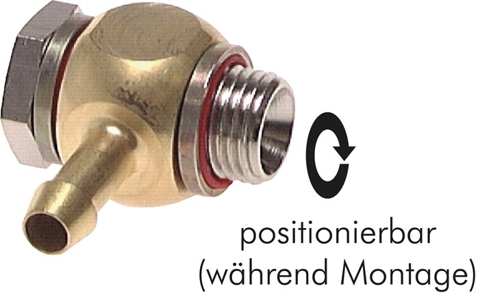 L-Gewindetülle G 1/8"-4mm, Elastomerdichtung