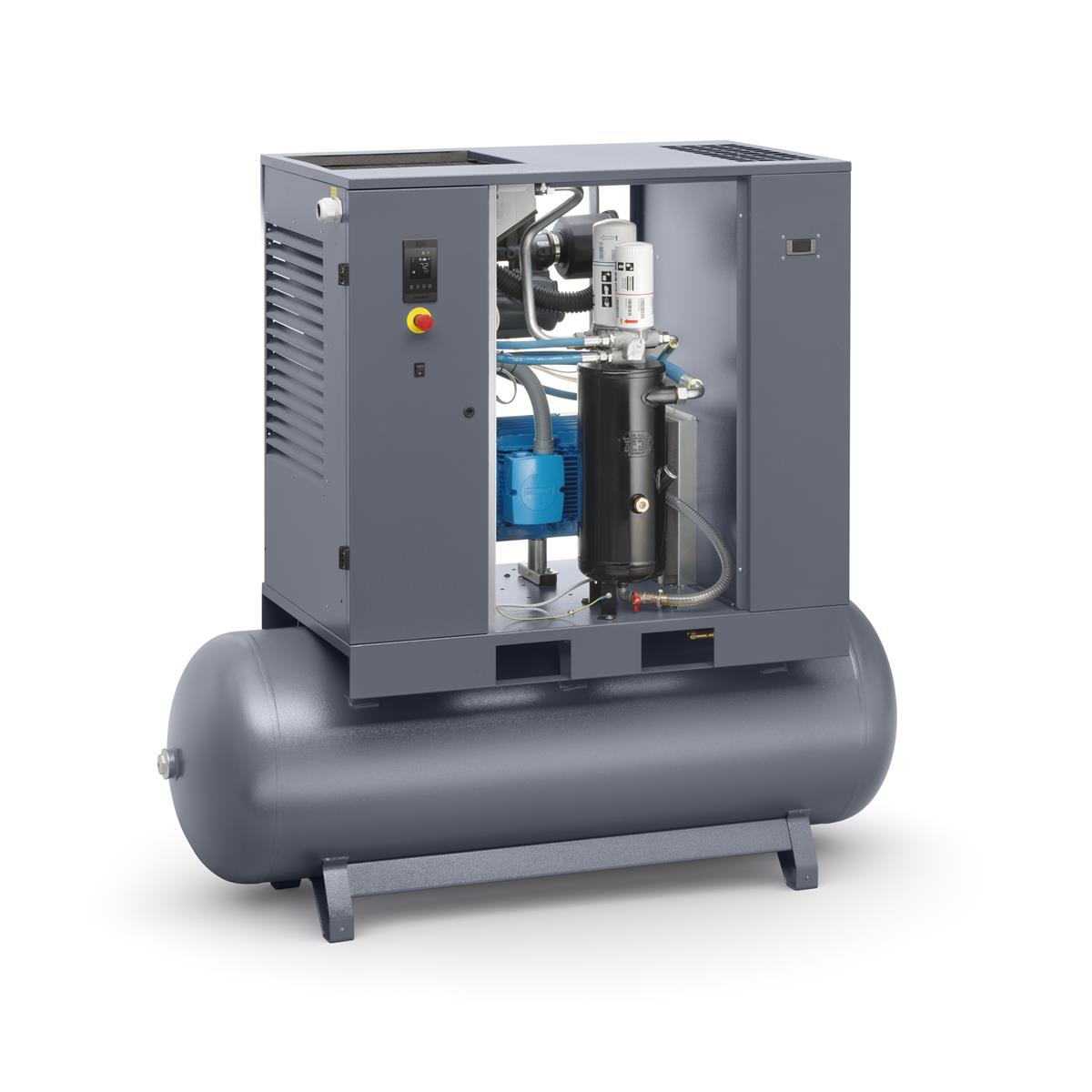 Atlas Copco Schraubenkompressor G 15L FF - 10 bar inkl. Kältetrockner und Behälter 500 L