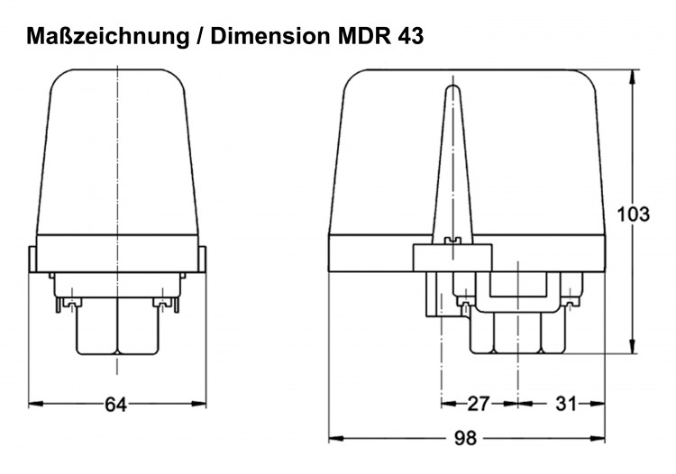 Condor Druckschalter MDR 43/11 Anschluss G1/2 212812