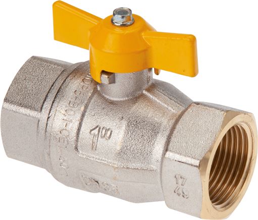 Messing-Kugelhahn, DVGW, Rp 3/8", -0,9 bis 50 bar, Knebelgriff