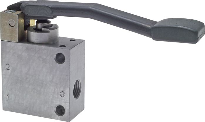 3/2-Wege (NC/NO) Ventil mit Tasthebel, G 1/4"