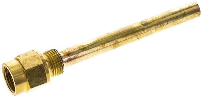 Schutzrohr f. Maschinenthermometer, 160mm, Messing