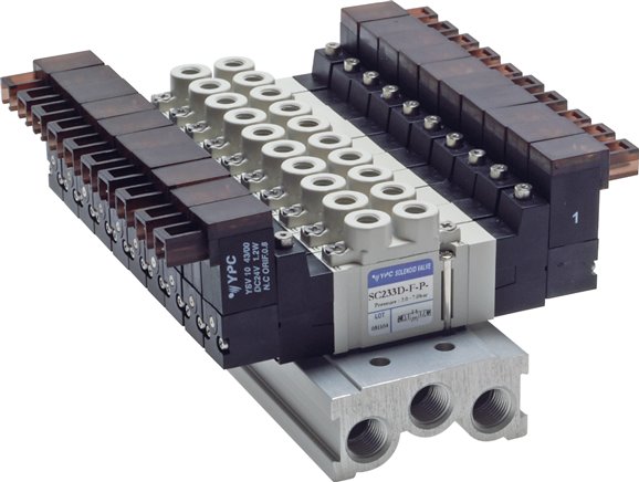 Reihenleiste (10-fach) für SC200 (5/2 und 5/3-Wege)