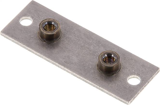 verlängerte Anschweißplatte mit Befestigungsbohrungen, Edelstahl, Baugröße 4, leicht