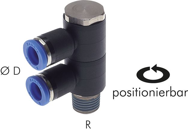Steck-Mehrfachverteiler, 2-fach R 3/8"-10mm, IQS-Standard