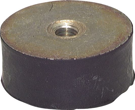Gummi-Metall-Puffer beidseitig mit Innengewinde M 8 (7 tief), D= 40 - H= 30 mm